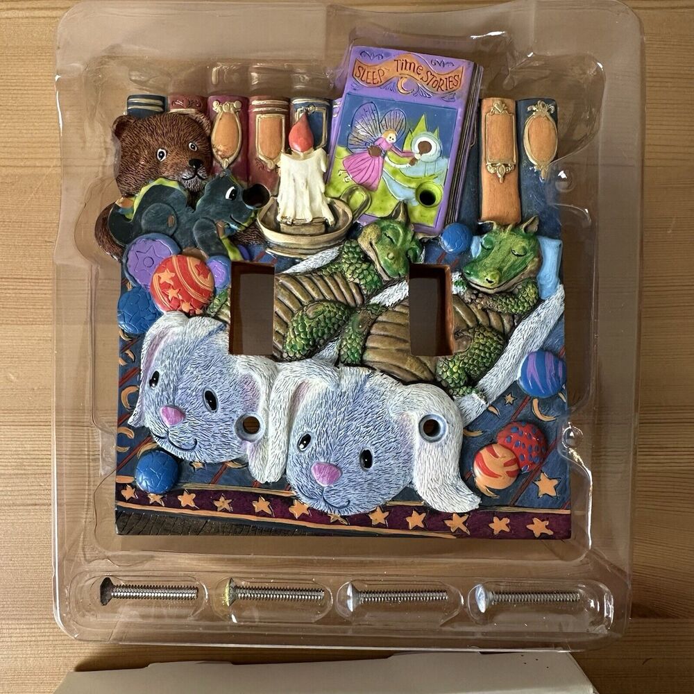 Fairytale 3D Nursery Switchplate Cover Dragons Books Storytime Double Toggle